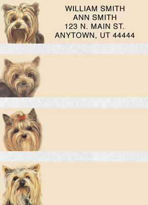 Yorkie Dog Booklet of 150 Address Labels