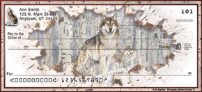 Call of the Wild Wolf Personal Check Designs Top-Tear Checks